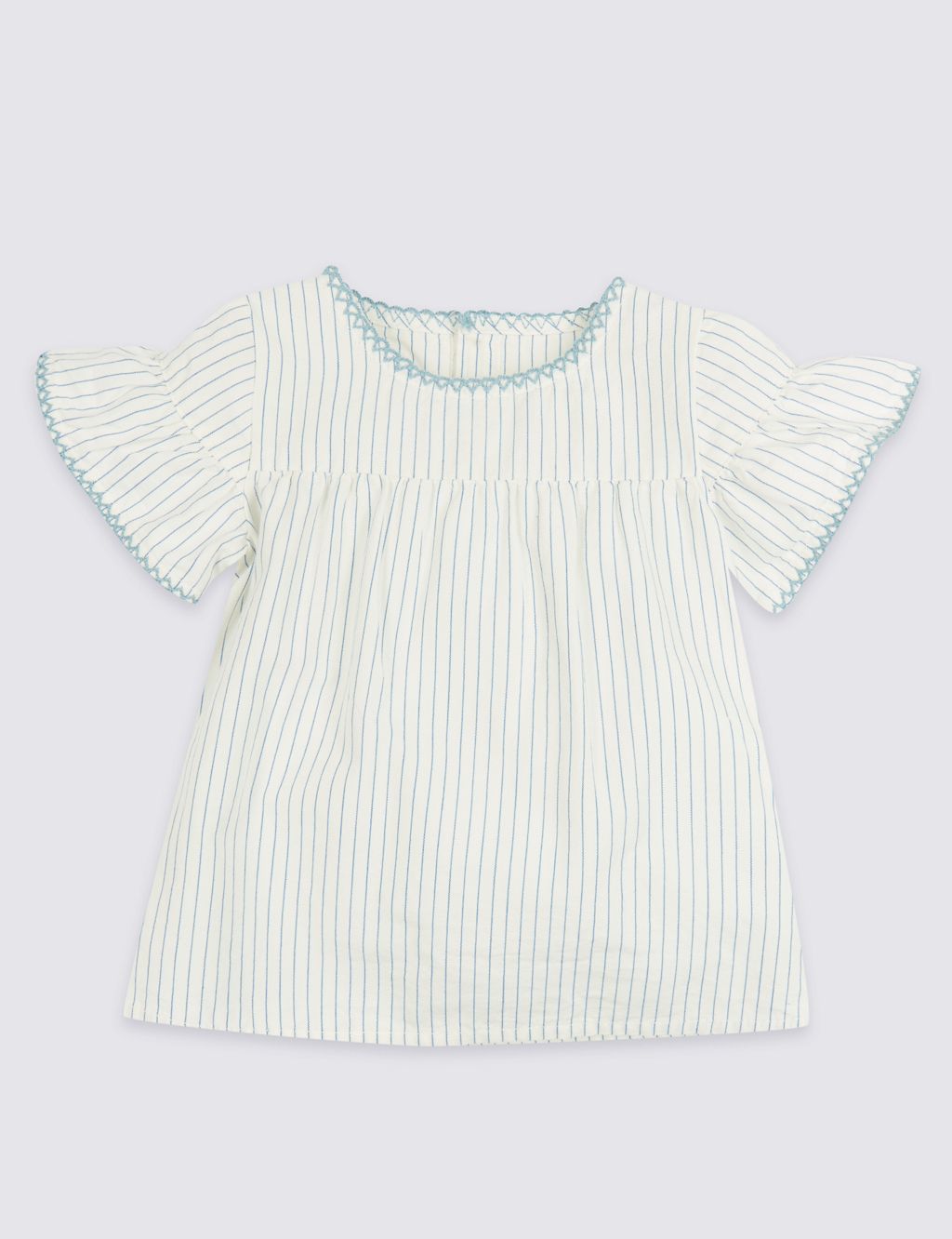 Frill Woven Pure Cotton Striped Top 3 of 3