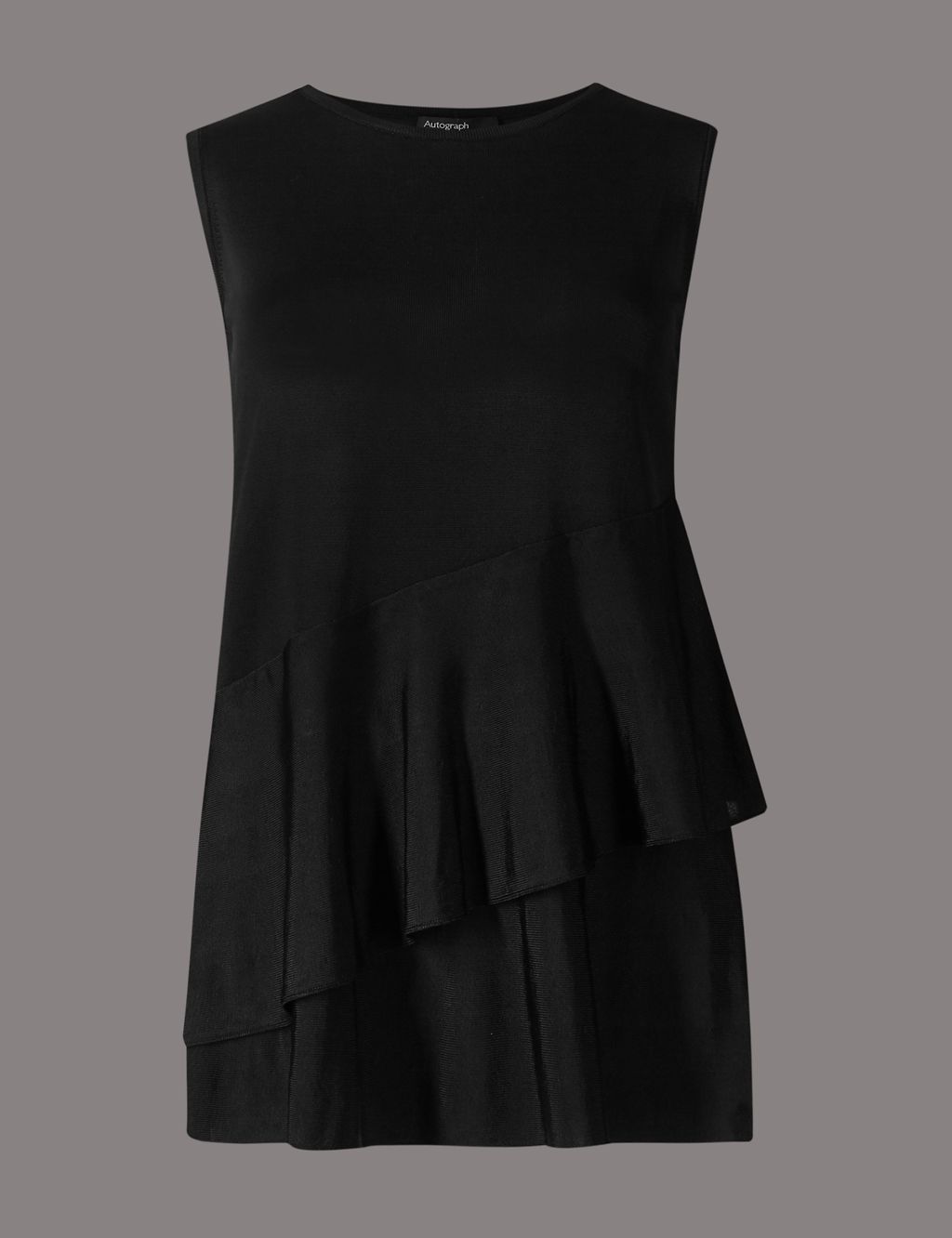 Frilled Asymmetric Round Neck Jumper 1 of 5