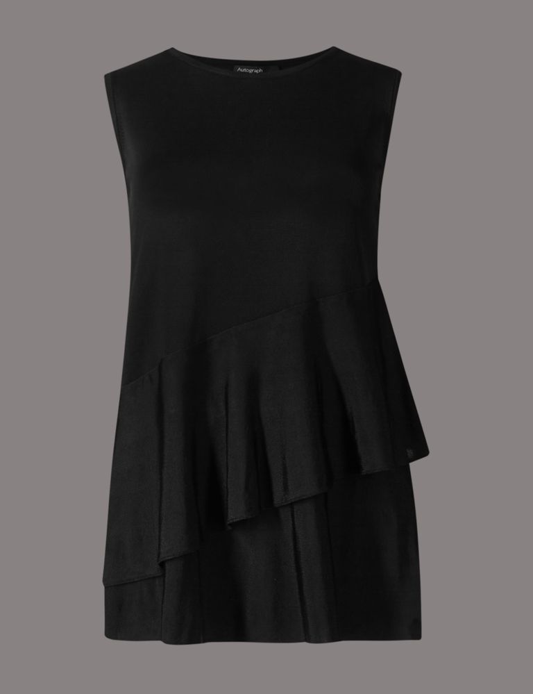 Frilled Asymmetric Round Neck Jumper 2 of 5