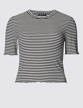Frilled Cuff Striped T-Shirt Image 2 of 3