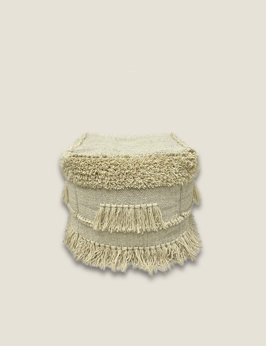 Fringed pouffe store