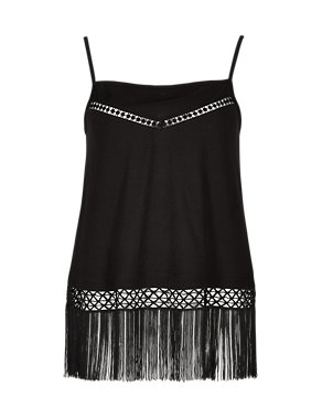 Fringe Trim Camisole Top with Modal Image 2 of 4