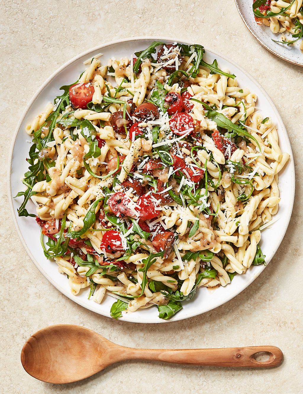 From The Deli - Italian Style Pasta Salad with Tomato, Rocket, Vegetarian Pecorino (Serves 8) 3 of 6