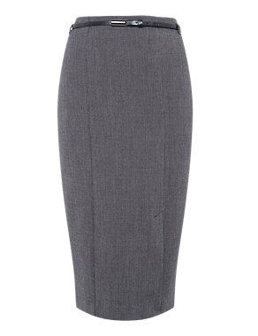 Front Split Pencil Skirt with Belt Image 2 of 6