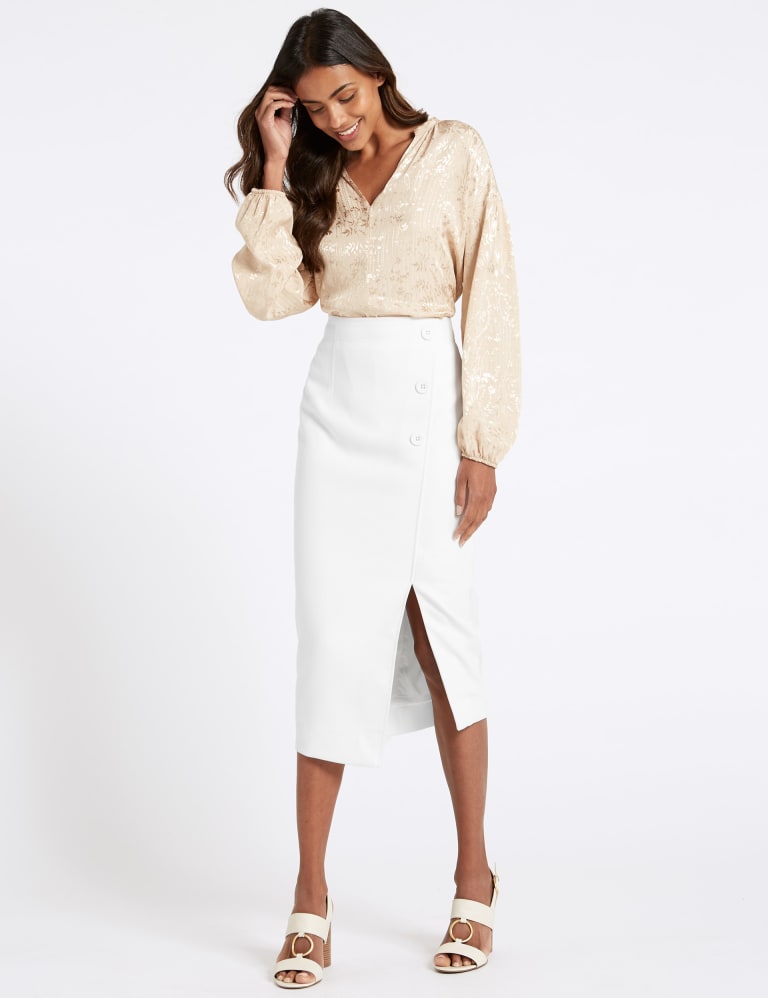 Leather pencil skirt m&s hot sale