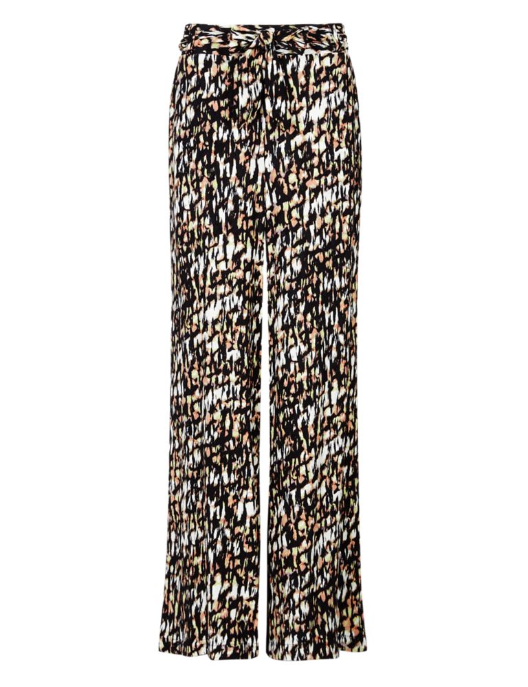 Front Tie Animal Print Wide Leg Trousers 2 of 3