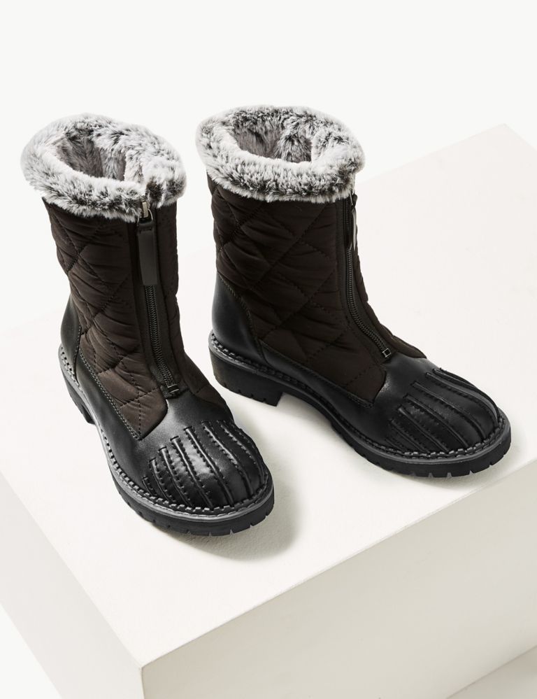 Front Zipped Quilted Duck Boots 3 of 6