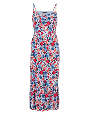 Fruit Print V-Neck Midi Slip Dress Image 1 of 1