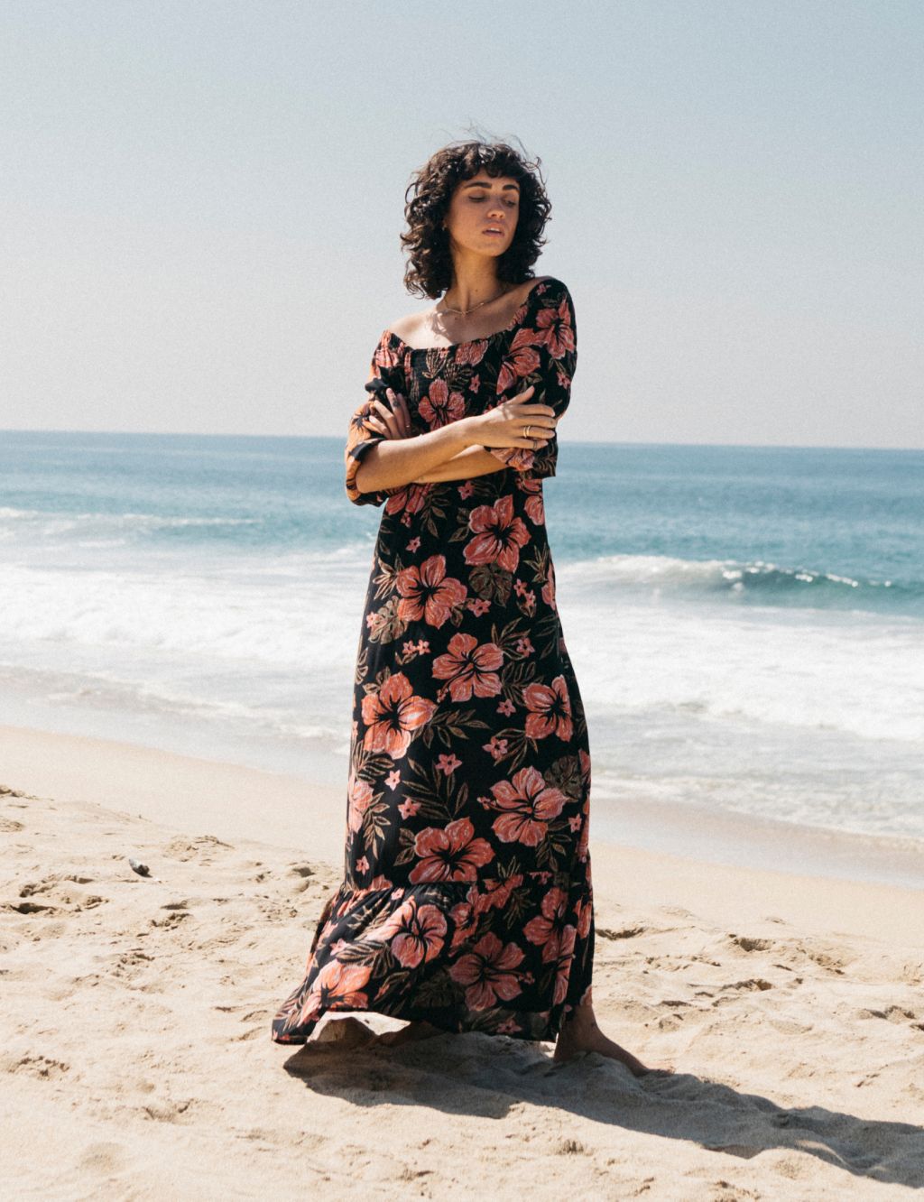 Full Bloom Floral Square Neck Beach Dress 5 of 6