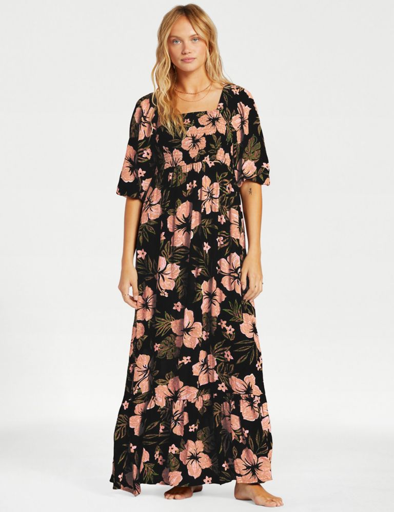 Full Bloom Floral Square Neck Beach Dress 2 of 6