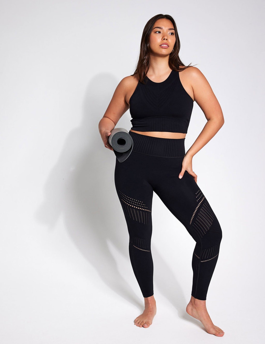 Buy JoJo Maman Bébé Black Cropped Seamless Support Workout