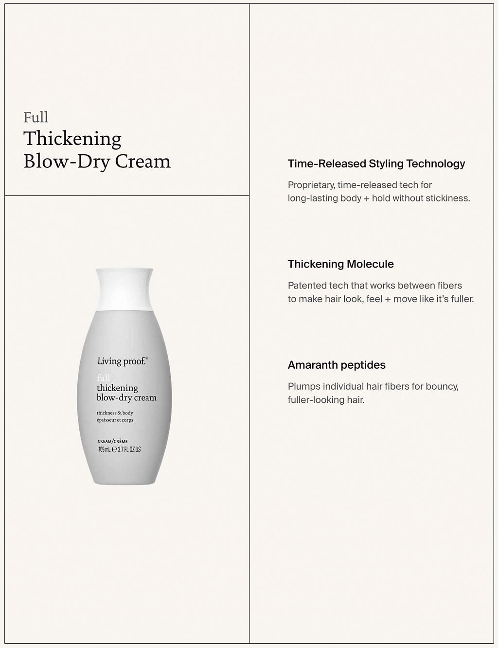 Full Thickening Blow-Dry Cream 109ml 1 of 8