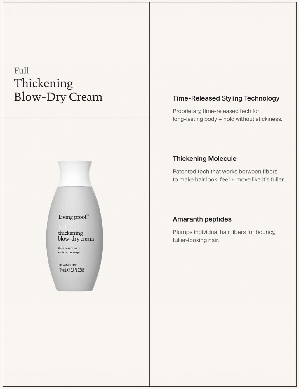 Full Thickening BlowDry Cream 109ml Living proof.® M&S