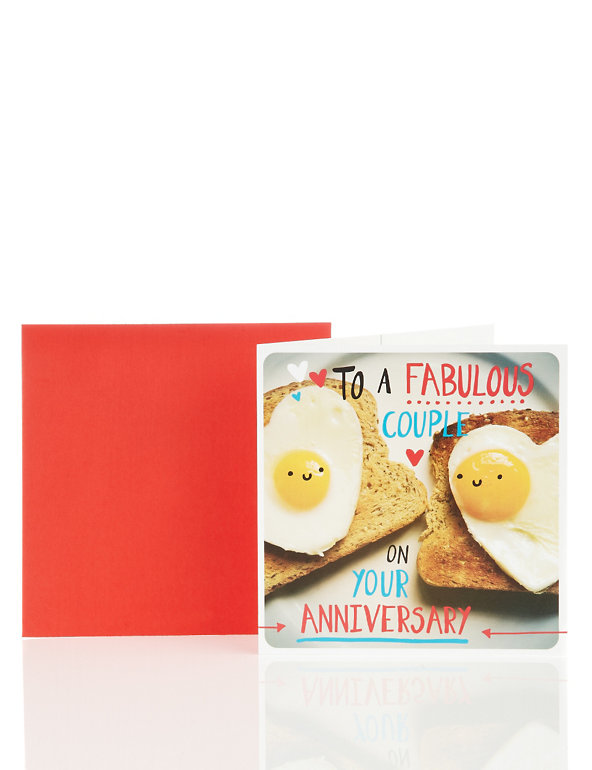 Fun Eggs on Toast Anniversary Card Image 1 of 2