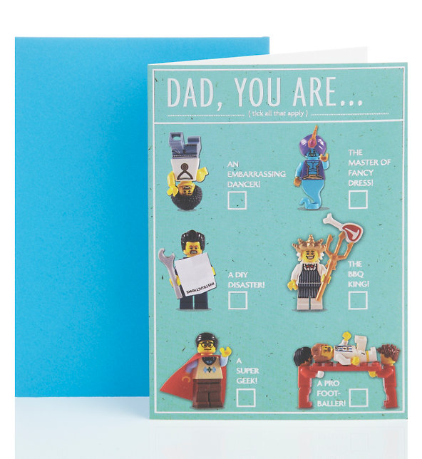 Fun Lego Father's Day Card Image 1 of 2