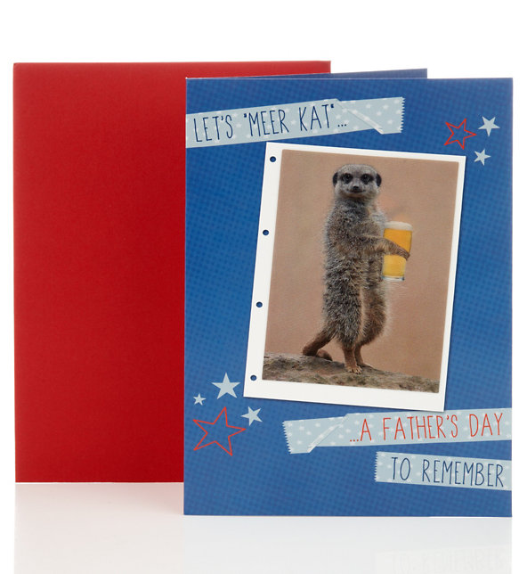 Fun Moving Meerkat Father's Day Card Image 1 of 2