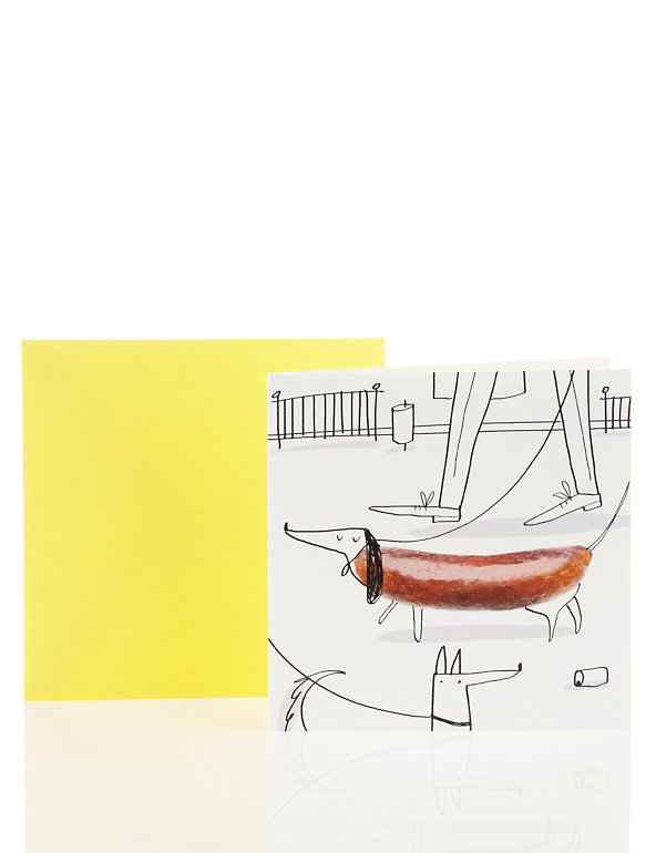 Fun Sausage Dog Blank Card Image 1 of 1