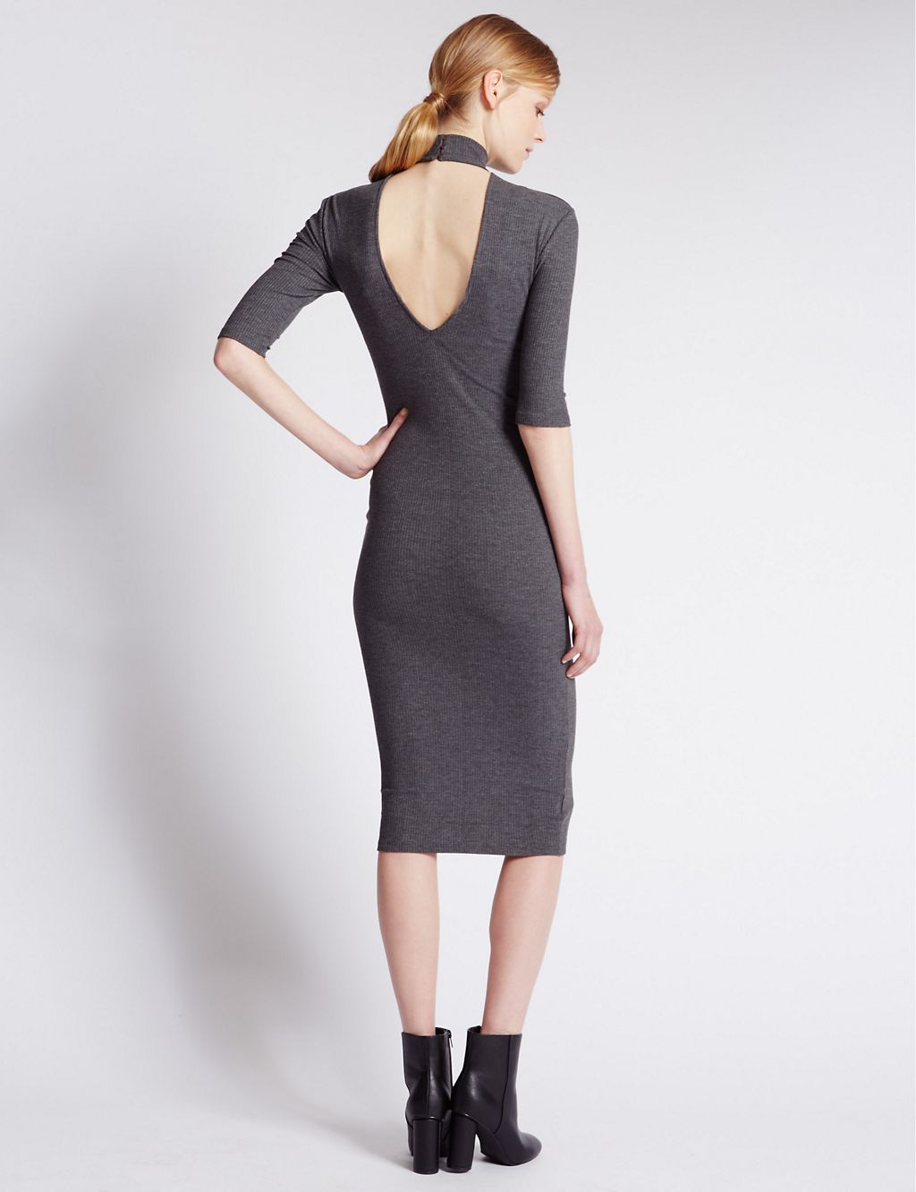 Funnel Neck Bodycon Dress 2 of 3
