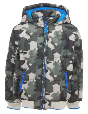 Funnel Neck Camouflage Hooded Jacket with STORMWEAR™ Image 2 of 7