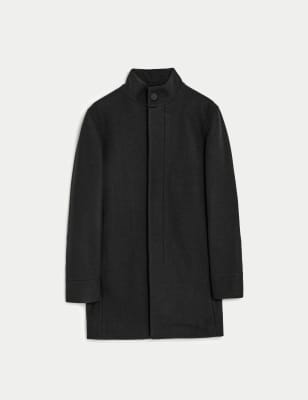 M and s hot sale funnel neck coat