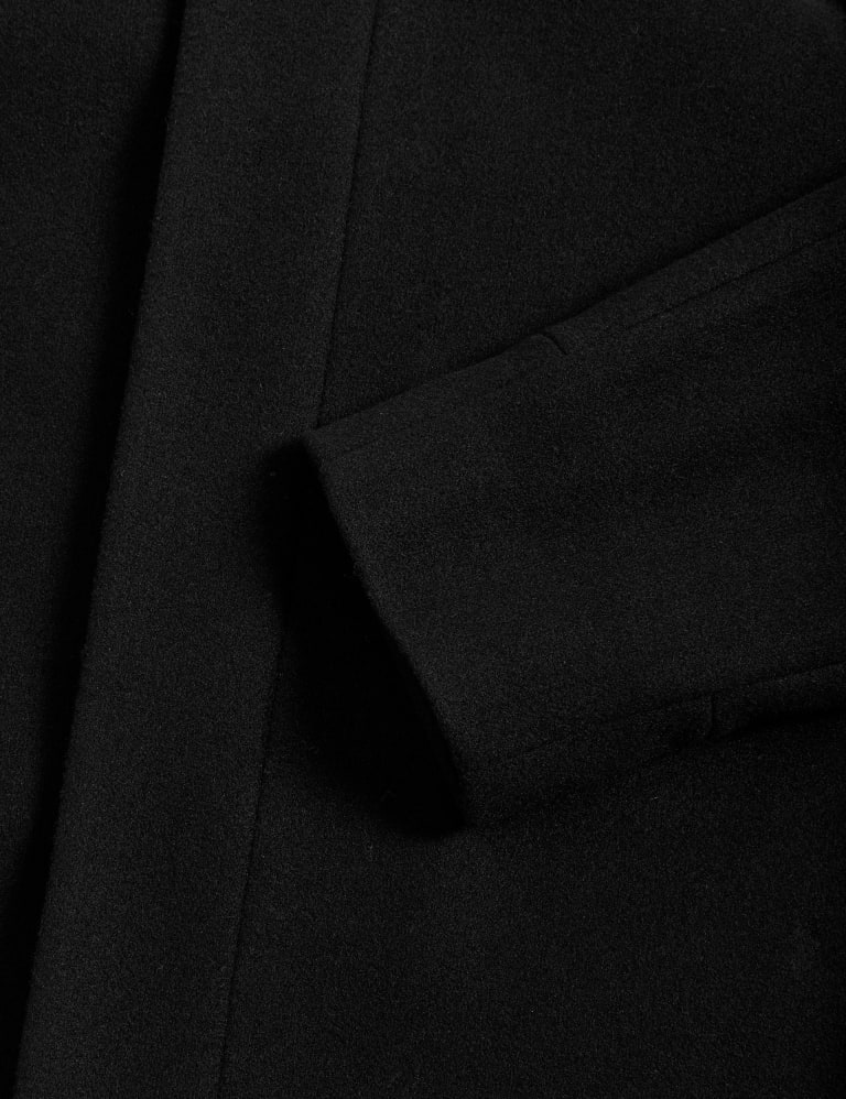 Funnel coat clean wool black hot sale