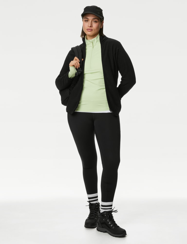 Goodmove, Funnel Neck Zip Up Running Top - Black