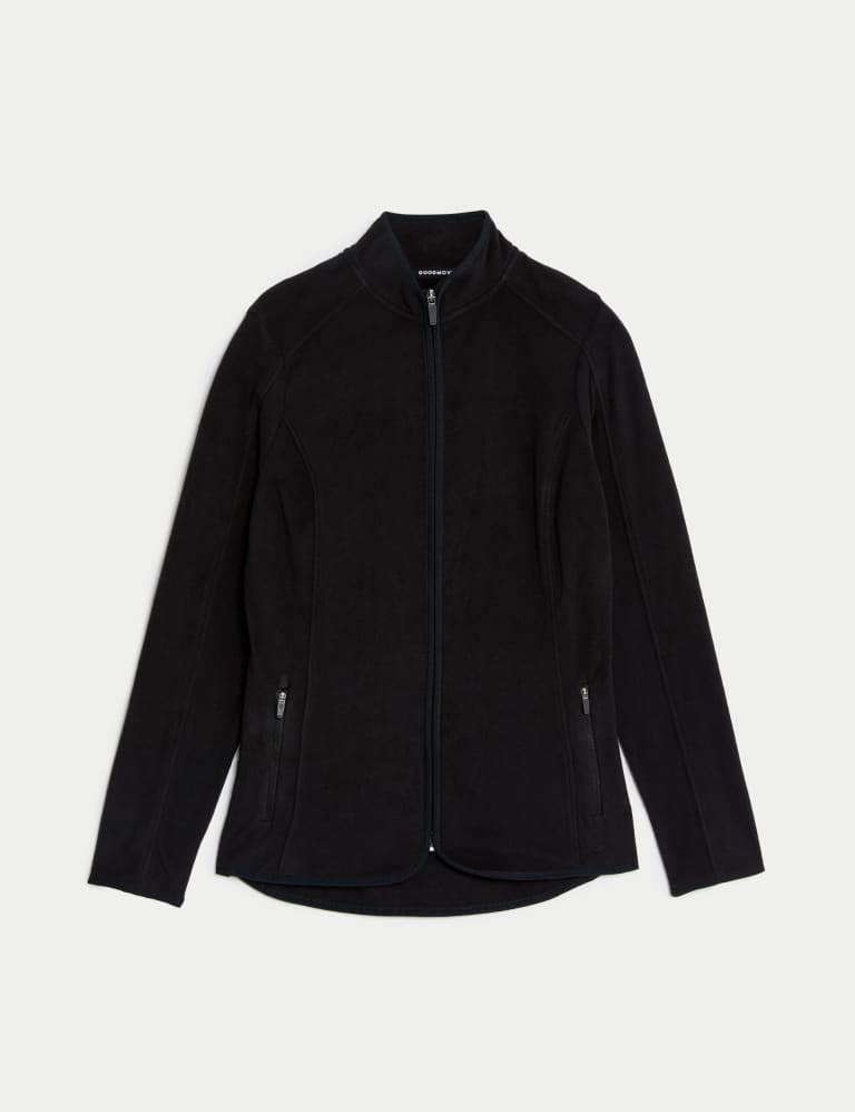 M&S Womens Goodmove Funnel Neck Fleece, 12, Black - HelloSupermarket