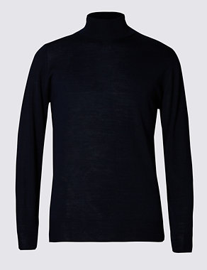 Funnel Neck Jumper with Merino Wool Image 2 of 3