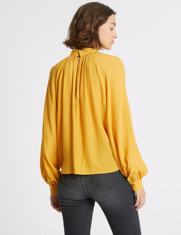 Funnel Neck Long Sleeve Blouse 4 of 5