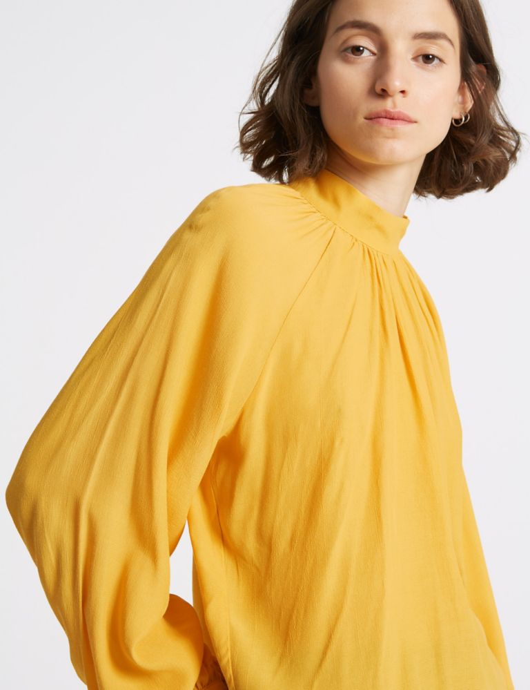 Funnel Neck Long Sleeve Blouse 5 of 5