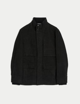 Funnel Neck Moleskin Jacket M S Collection M S