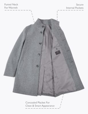 M&s funnel hot sale neck coat