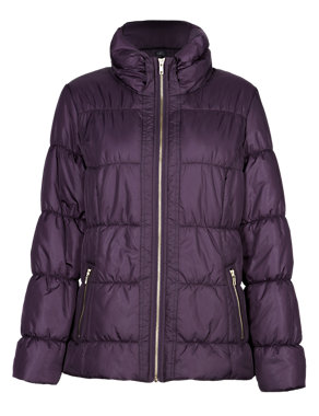 Funnel Neck Padded Sheen Coat with Stormwear™ Image 2 of 5