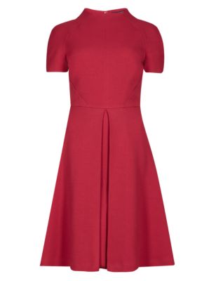 Funnel Neck Skater Dress with Wool Image 2 of 4