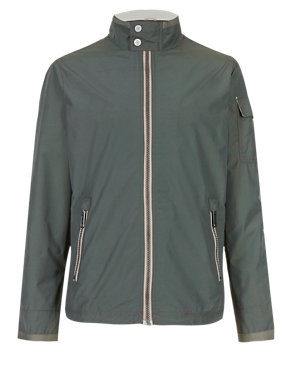 Funnel Neck Tailored Fit Bomber Jacket with Stormwear™ Image 2 of 6