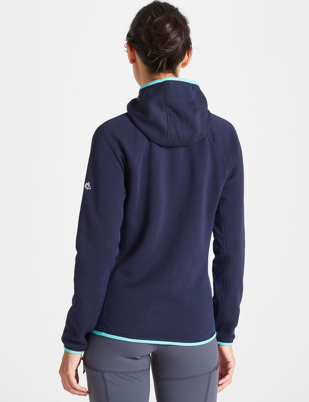Funnel neck zip hoodie top