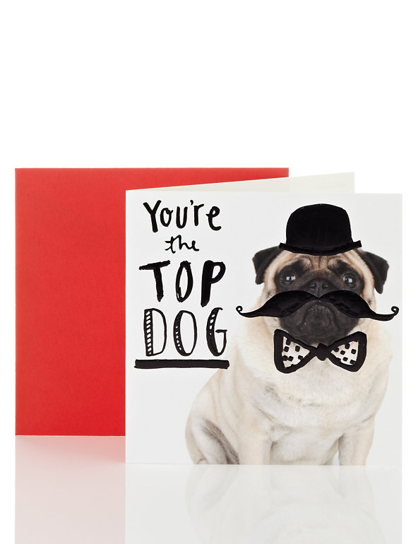 Funny Dog Wearing Top Hat Birthday Card Image 1 of 2