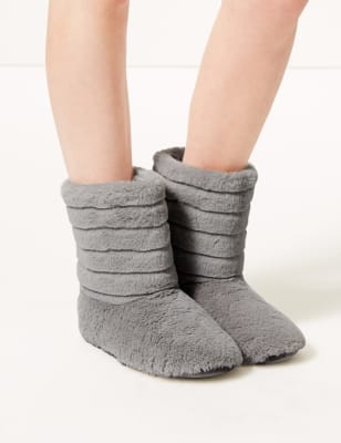 striped slipper boots