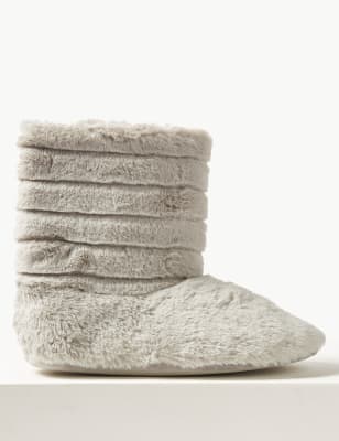 striped slipper boots