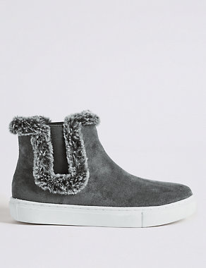 Fur Trim Ankle Boots Image 2 of 6