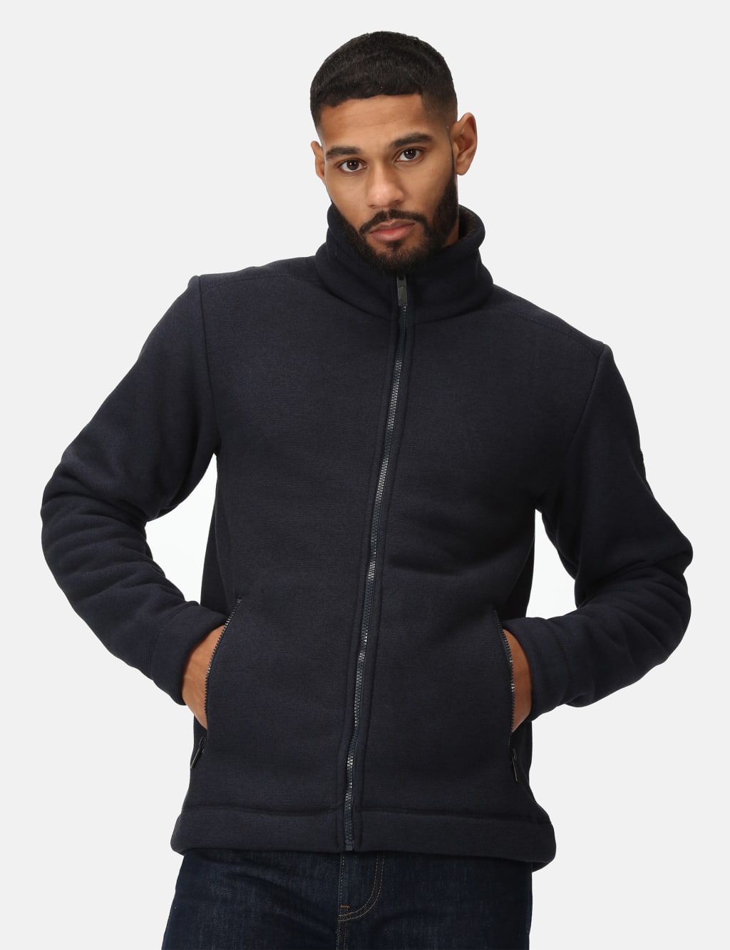 Men's Garrian II Full Zip Fleece - Navy Blue | UK