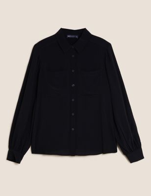 Gathered Cuff Long Sleeve Pocket Shirt | M&S Collection | M&S