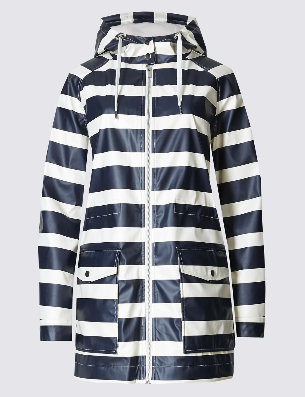 Gathered Detail Striped Anorak 1 of 4