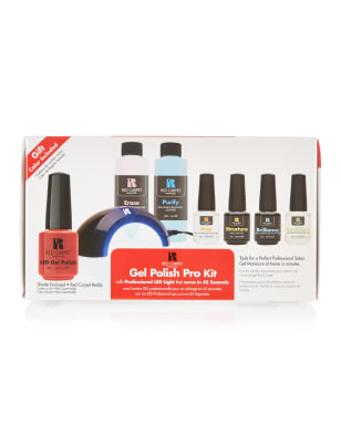 Gel Polish Pro Kit with Professional LED Light Red Carpet Manicure M&S