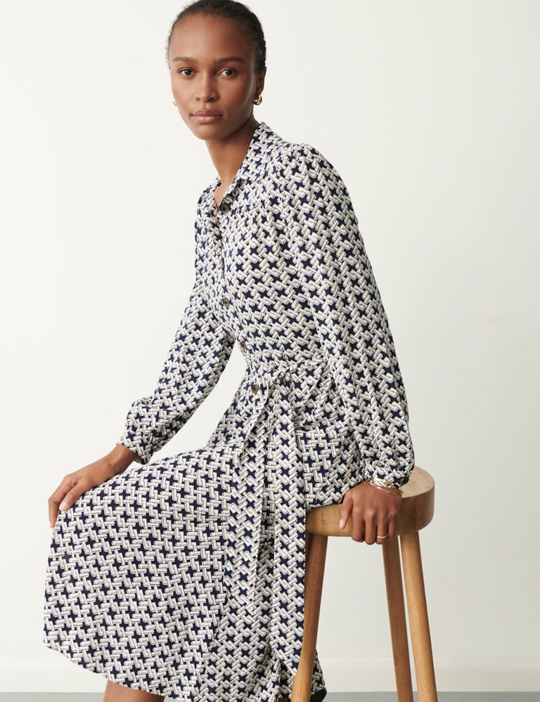 Geometric Button Through Midi Shirt Dress | Finery London | M&S