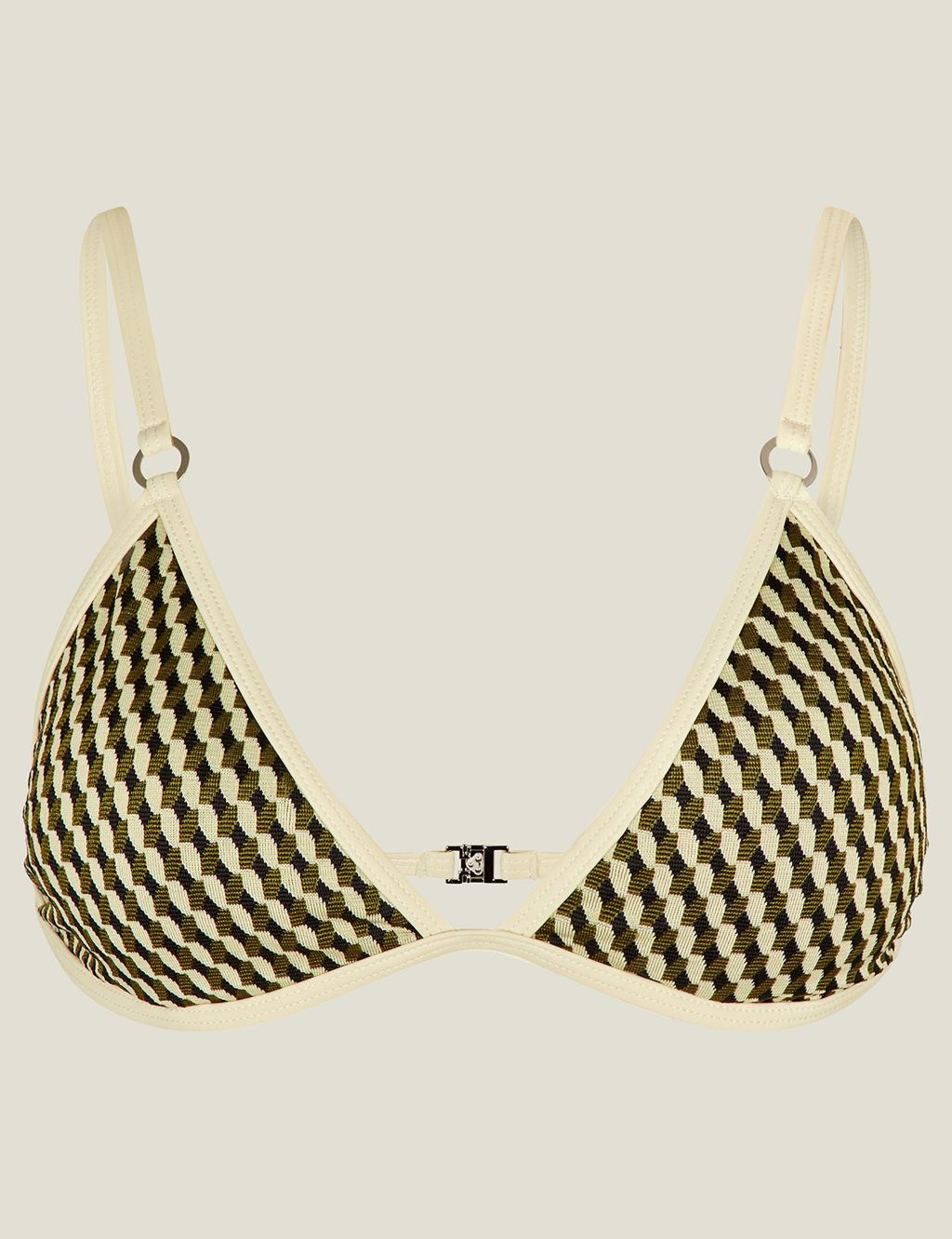 Geometric Jacquard Triangle Bikini Top 1 of 4