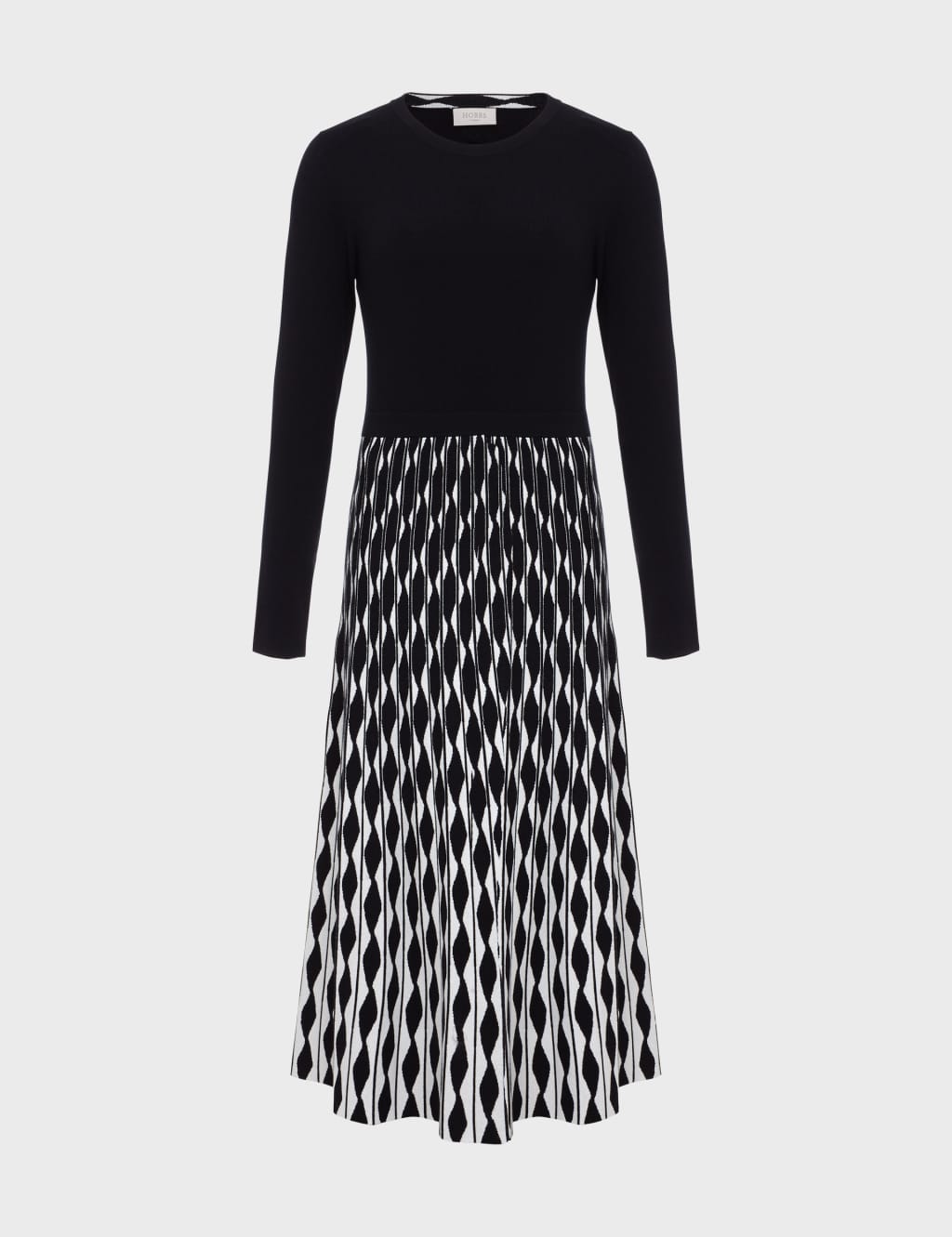 Houndstooth pleat clearance midi skater dress