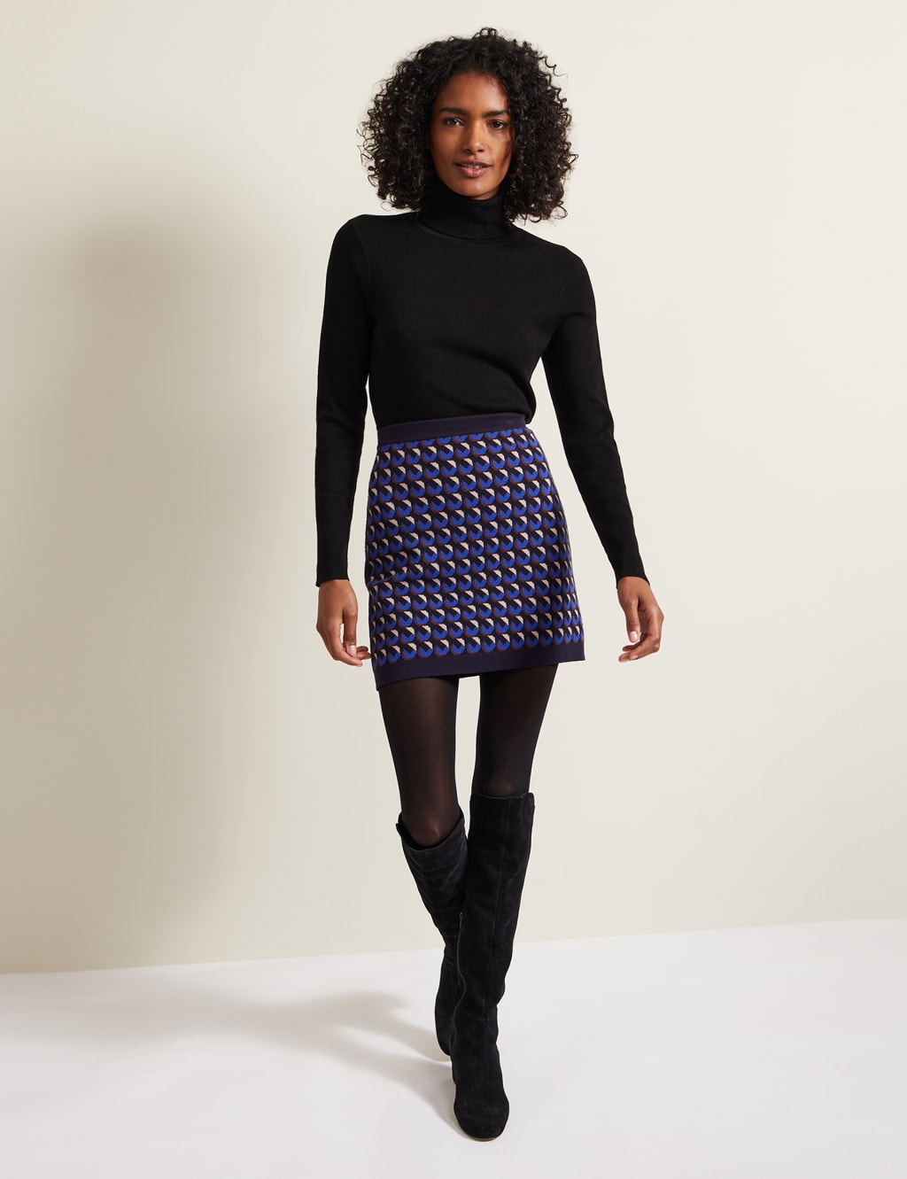Milly geometric-jacquard a-line mini skirt on sale