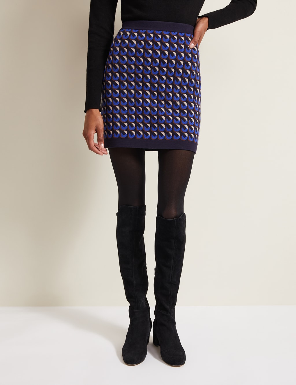 Milly geometric-jacquard a-line mini skirt on sale