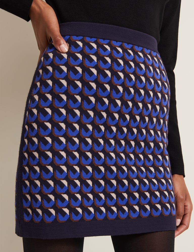 Milly geometric-jacquard hot sale a-line mini skirt